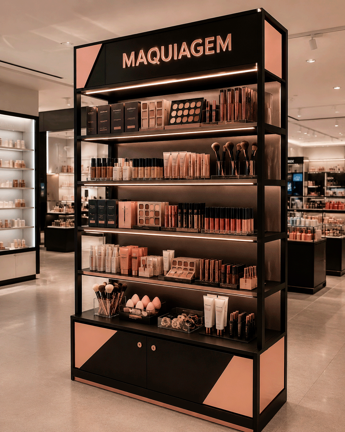 Expositor para maquiagem e cosméticos
